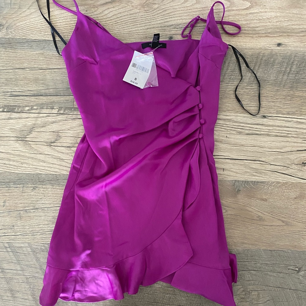 Purple strapy mini dress